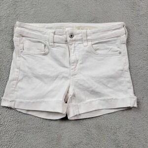 Pilcro And The Letterpress Shorts 27 Womens White Denim Boyfriend Slim‎ Cutoff